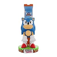 Exquisite Gaming: SEGA: Sonic Deluxe - Light Up Headphone Stand, Device, Controller & Phone Stand, Cable Guys, Includes 4' C Cable, Licensed Figure