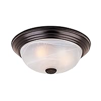 Designers Fountain 15 in Modern 3-Light Flush Mount Ceiling Light Fixture, Oil Rubbed Bronze with Alabaster Glass Shade, 1257L-ORB-AL