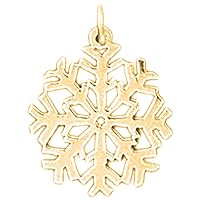Silver Snow Flake Pendant | 14K Yellow Gold-plated 925 Silver Snow Flake Pendant