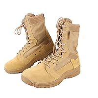 Men's Leather Boots Lightweight Desert Boots Anti-Slip Military Tactical Training Combat Boots