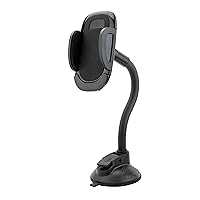 Scosche SUHWDL-XCES0 Select Windshield or Dashboard Suction Cup Phone Mount for Car with Adjustable Gooseneck and Phone Holder, Black