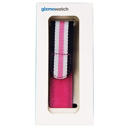 Gizmo Nylon Band for GizmoWatch - Kids Size - Pink/White/Navy Stripe (X53N3S)