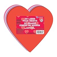 Amscan Valentine's Day Large Craft Foam Hearts Party Favor & Decoration (20 Pieces), Multicolor, 6