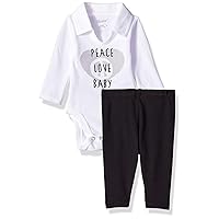 Hanes Baby-Boys Ultimate Baby Flexy 2 Piece Set (Pant With Long Sleeve Polo Bodysuit)