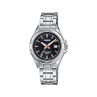 Casio #LTP1308D-1A2V Women's Stainless Steel Analog Date Black Dial Watch
