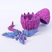 3D Printed Dragon Egg with Flying Dragon Inside, Easter Egg Full Articulated Dragon, Crystal Dragon Fidget Toy, Perfect Decorations, Colorful Gift for Adults(9inches-Laser Blue)
