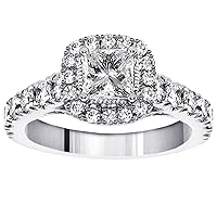 2.05 CT TW GIA Certified Halo Princess Cut Diamond Encrusted Engagement Ring in Platinum