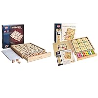 BOHS 9x9 Grid Wooden Sudoku Board Game + 3 in1 Rainbow Sudoku Game - Desktop Brain Teaser Toys