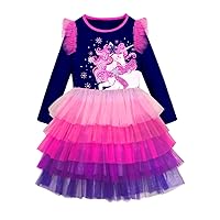 VIKITA Girls Dresses for Winter Long Sleeve Toddler Girls Clothes Party Tulle Dresses for Little Girls,2-12 Years