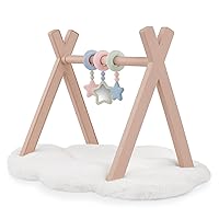 Doll Play Gym – 3 Hanging Toys – 14-inch Baby Doll Accessories – Pretend Play – Kids Ages 2 & Up – Baby Doll Playmat Set