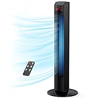 Tower Fan, 36”Oscillating Bladeless Fans with Remote, Quiet Cooling, 3 Modes, Multiple Speed Settings,12H Timer, LED Display with Auto Off,Black Portable Floor Fan for Bedroom Living Rooms Office