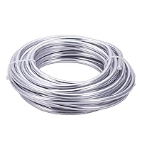 BENECREAT 3 Gauge(6mm) Silver Aluminum Wire 23 Feet Bendable Metal Sculpting Wire for Bonsai Trees, Floral, Skeleton Making, Home Decors and Other Arts Crafts Making