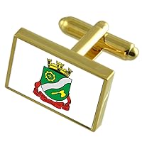 Brusque City Santa Catarina State Gold-tone Flag Cufflinks