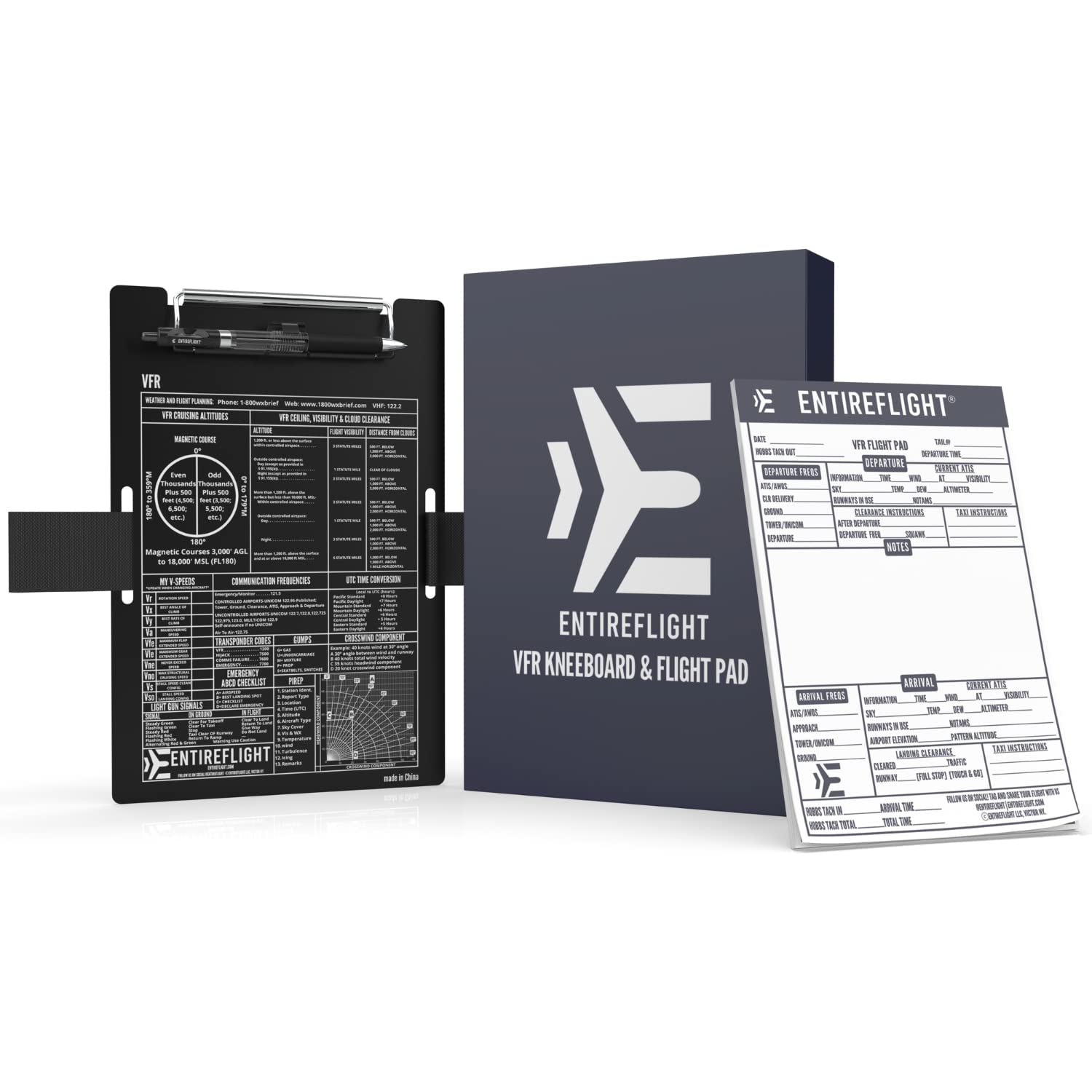 EntireFlight - VFR NotePads, Pilot Kneeboard Box Set for Pilots Bundle - Aviation Gear, Premium Aviation Flight Pad, Pilot Kneeboard Accessories for Pilots