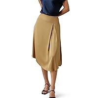 LilySilk 100% 22 Momme Silk Skirt for Women Asymmetrical Overknee Length Office Formal Occasions Side Zipper Up Dress