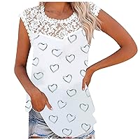 Tops for Women Casual Summer Printed Sleeveless Round Neck Vest Dressy Formal Hawaiian Shirts for Women