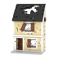 WW2 Damaged Houses Building Block Set.Suitable for Military Action Mini-Figures Combat Scenarios.