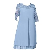 YiZYiF Women Plus Size Lace Mother of The Bride Dress Sheer Sleeves Formal Dress for Wedding Guests Cocktail Party