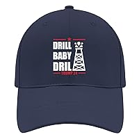 Drill Baby dril Trump 2024 Baseball Cap Running Hats for Women AllBlack Funny Hats Gifts for Daughter Cool Cap