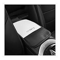 8sanlione Car Center Console Pad, PU Leather Armrest Storage Box Protector Mat, Waterproof Auto Arm Rest Seat Box Cushion Cover, Universal Car Accessories Decoration for SUV, Truck, Sedan (White)