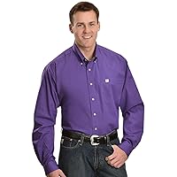 Cinch Men's Classic Fit Long Sleeve Button One Open Pocket Solid Basic