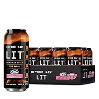 BEYOND RAW LIT On The Go | Ready to Drink Cans | Contains Caffeine, L-Citrulline, Beta-Alanine, and Nitric Oxide | Jolly Rancher Blue Raspberry | 12 Count