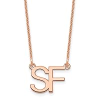 Jewels By Lux 14K Gold Large 2 Initial Cable Chain Necklace (Length 18 in Width 15.17 mm)