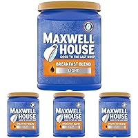 MAXWELL HOUSE Breakfast Blend Ground Coffee (38.8 Oz Canister) (Pack of 4)