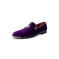 Men's Multiple Colors Velvet Loafer Slip-on Tuxedo Dress Shoes Glitter Suede Smoking Slipper