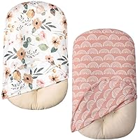 Little Jump Newborn Lounger Cover for Baby Girls Removable Cover Ultra Soft Comfortable Lounger Slipcover for Infant Lounger Pillow