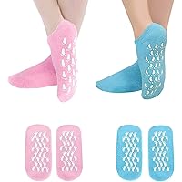 2 Pairs Gel Socks for Women Moisturizing Sock for Men Hard Rough Peeling Skin Soft Spa Repairing and Softening Calluses Dry Cracked Feet Skins Heels