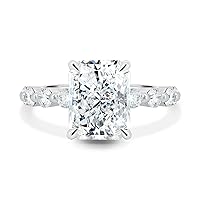 Riya Gems 3.50 CT Radiant Colorless Moissanite Engagement Ring for Women/Her, Wedding Bridal Ring Sets, Eternity Sterling Silver Solid Gold Diamond Solitaire 4-Prong Set for Her Ring