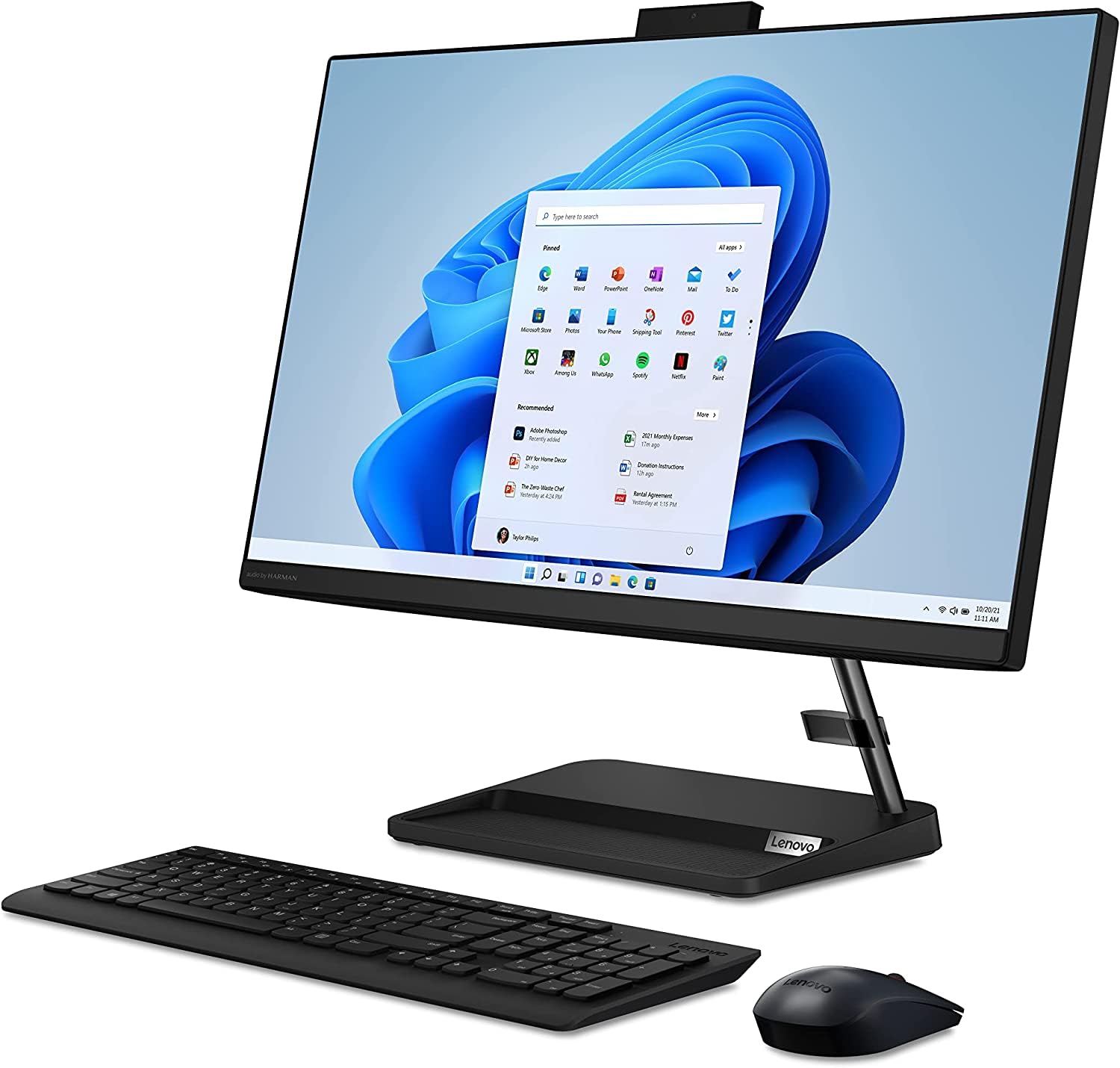Lenovo IdeaCentre 24-inch All-in-One Desktop, Ryzen 3 5425U 4-Core, 23.8