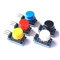 5pcs 12X12MM Big Key Module Big Button Module Light Touch Switch Module with hat High Level Output for arduino or Raspberry pi 3