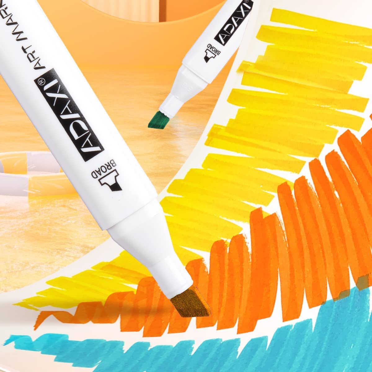 Vallteng 100 Colors Graphic Marker Pen Dual Tip Sketch Pen Twin Marker  Double Ended Finecolour Sketch Marker Broad and Fine Point Tip with Black  Bag : Amazon.co.uk: Stationery & Office Supplies