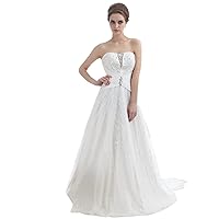 Ivory Sweetheart Beaded Bodice Tulle Wedding Dress With Long Trains