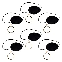 Beistle Pirate Eye Patch with Plastic Gold Earring Pack of 6