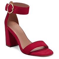 Aerosoles Women's Lawrence Heeled Sandal, Red Faux Suede, 9