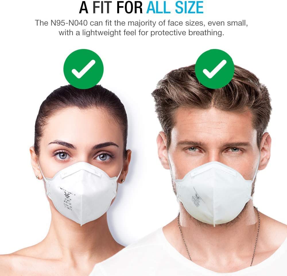 FANGTIAN N95 Mask NIOSH Certified Particulate Respirators Protective Face Mask (Pack of 10, Model FT-N040 / Approval Number TC-84A-7861)