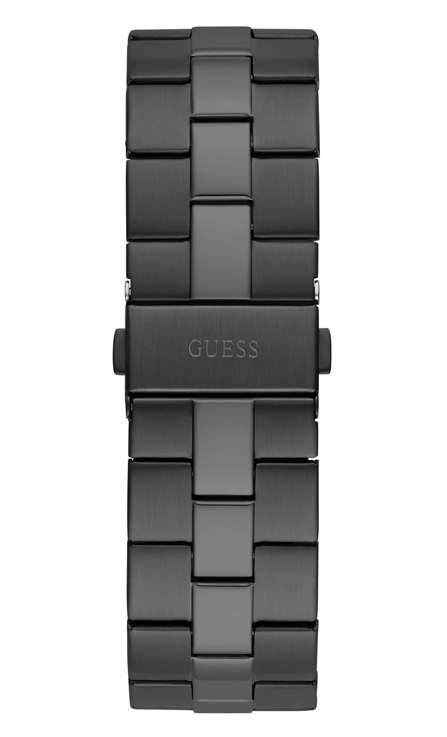 GUESS Men's 42mm Watch - Black Strap Black Dial Black Case