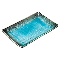 Indigo Sky Square Pottery Dish [8.5 x 5.7 x 1.1 inches (21.8 x 14.6 x 2.7 cm) | Japanese Tableware