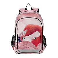 ALAZA Pink Flamingo Animal Portrait Laptop Backpack Purse for Women Men Travel Bag Casual Daypack with Compartment & Multiple Pockets