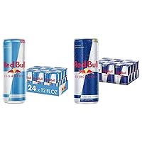 Red Bull Sugar Free and Original Energy Drink Bundle, 12 and 8.4 Fl Oz Cans