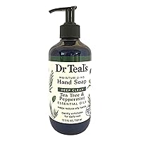 Dr Teal's Moisturinzing Hand Soap, Deep Clean Tea Tree & Peppermint Essential Oils, Exfoliating, Daily Use, No Parabens/Phthalates, 12.5 oz