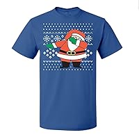 Dabbing Santa Ugly Christmas Sweater Men's Short Sleeve T-shirt (4XL, Royal Blue)