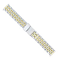 Ewatchparts 20MM WATCH BAND FOR BREITLING CHRONOMAT B13050.1 CHRONOGRAPH 5 LINK GOLD/STEEL