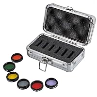 1.25inch Colorful Telescope Filter Kit, Telescope Eyepiece Filters Set Astronomical Telescope Accessories for Enhancing Definition and Resolution in Planetary Observation