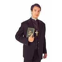 Forum Novelties Men's Priest Costume Shirt Front with Collar, Black/White, Standard