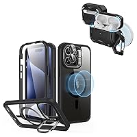 ESR Shockproof MagSafe Case for iPhone 15 Pro Max - Military-Grade Protection with Kickstand and AirPods Pro Case (2023/2022/2019, 2nd/1st Gen)