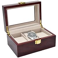 Watch Box Watch Case Holder 3 Grids Watch Box PU Leather Display Organizer With Compartments Transparent Window Jewellery Display Boxes